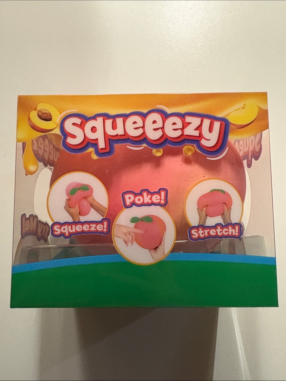 🍑 Squeezy Peach Squishy Stress Ball Fidget Toy NEW IN BOX NIB